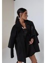 LaManuel Dámsky čierny kabát Eternal