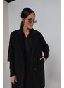 LaManuel Dámsky čierny kabát Eternal