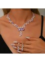 B-TOP Elegantná 2dielna súprava náušníc a náhrdelníka s kryštálovými kvetmi