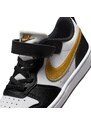 Nike Court Borough Low Recraft Little Kids Shoes BLACK/METALLIC GOLD-BLACK-WHIT 008