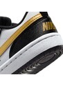 Nike Court Borough Low Recraft Little Kids Shoes BLACK/METALLIC GOLD-BLACK-WHIT 008