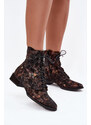 Semišové Vzorované Členkové Topánky Na Ploché Podrážke Maciejka