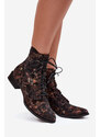 Semišové Vzorované Členkové Topánky Na Ploché Podrážke Maciejka
