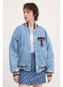 Džínsová bomber bunda Tommy Jeans prechodná, DW0DW18202