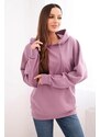 MladaModa Bavlnená mikina s kapucňou a klokankou HIT01 staroružová