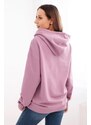 MladaModa Bavlnená mikina s kapucňou a klokankou HIT01 staroružová