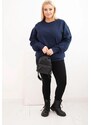 Kesi Dámska mikina s kruhovým dizajnom Plus Size bavlnená basic s okrúhlym výstrihom