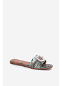 Boto Płaskie Klapki Damskie Z Ozdobną Klamrą Multikolor Clariola