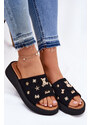 Zamszowe Klapki Damskie Z Przypinkami Vinceza 66741 Czarne
