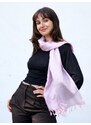 Pranita Hodvábny šál z Váránasí svetloružovo-svetlošedý