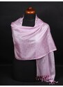 Pranita Hodvábny šál z Váránasí svetloružovo-svetlošedý