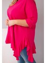 Kesi Włoski Plus size blúzka s volánom a vyhrnutými rukávmi