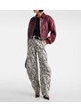 Rotate Printed cotton twill cargo pants
