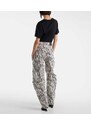 Rotate Printed cotton twill cargo pants