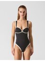 Karl Lagerfeld Jednodielne plavky 'Signature' čierna / biela