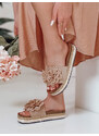 Dámske kvetinové žabky KWIATARIS khaki FashionStreet ZY0910