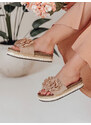 Dámske kvetinové žabky KWIATARIS khaki FashionStreet ZY0910