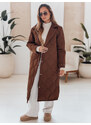 Dámsky prešívaný dlhý kabát TRENDIFY hnedý FashionStreet TY4939