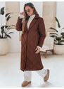 Dámsky prešívaný dlhý kabát TRENDIFY hnedý FashionStreet TY4939