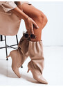 Dámske čižmy s pokrčeným zvrškom béžové FashionStreet ZY1137