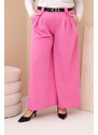MladaModa Široké oversize nohavice z viskózy model 0054 ružové