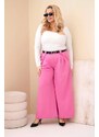 MladaModa Široké oversize nohavice z viskózy model 0054 ružové