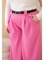 MladaModa Široké oversize nohavice z viskózy model 0054 ružové