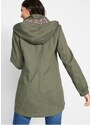 bonprix Prechodná bavlnená bunda s potlačenou kapucňou, farba zelená