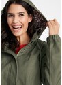 bonprix Prechodná bavlnená bunda s potlačenou kapucňou, farba zelená