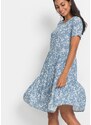 bonprix Mini šaty z padavej viskózy, farba modrá