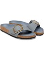 Birkenstock dámske nubukové šľapky na plochej podrážke Madrid Big Buckle