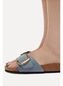 Birkenstock dámske nubukové šľapky na plochej podrážke Madrid Big Buckle