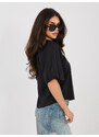 Sublevel Čierna dámska blúzka s okrúhlym výstrihom