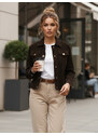 FashionStreet Dámska semišová bunda TY5583 Tmavo hnedá - Fashion Street