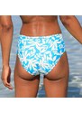 Plavkové nohavičky Linao s vysokým pásom a potlačou tyrkysová/ražná 038 Blancheporte