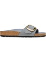 Birkenstock dámske nubukové šľapky na plochej podrážke Madrid Big Buckle