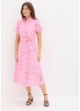 bonprix Košeľové šaty s dierkovanou výšivkou, z čistej bavlny, farba ružová