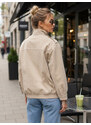 BASIC Dámska béžová semišová bomber bunda