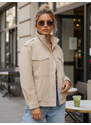 BASIC Dámska béžová semišová bomber bunda