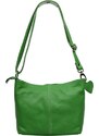Zelená kožená talianska crossbody kabelka Batilda Verde s prídavným pruhom IX NovaKabelka.sk